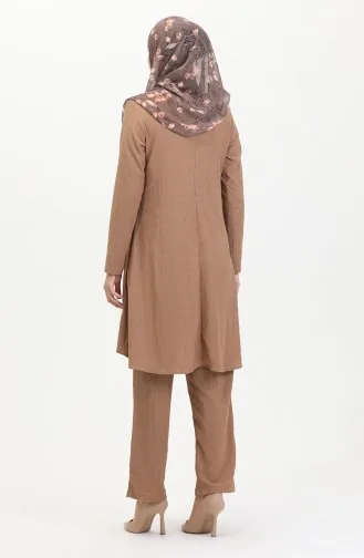 Asymmetrisch Gesneden Tuniekbroek Dubbel Pak 1051-04 Mink 1051-04