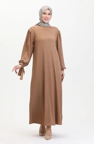 Kleid Mit Gerafften Ärmeln 1053-04 Nerz 1053-04