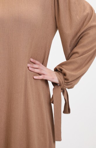 Jurk Met Geplooide Mouwen 1053-04 Mink 1053-04