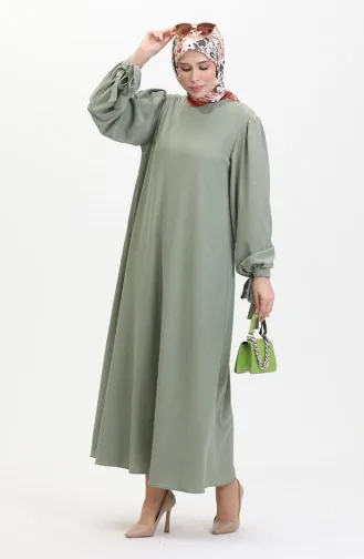 Jurk Met Geplooide Mouwen 1053-06 Groen 1053-06