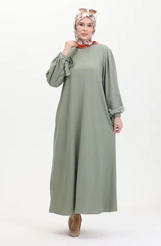 Jurk Met Geplooide Mouwen 1053-06 Groen 1053-06