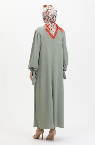 Jurk Met Geplooide Mouwen 1053-06 Groen 1053-06