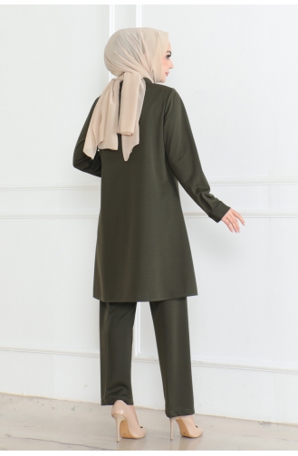 Lues Pocket Detailed Shirt Suit 108-05 Khaki 108-05
