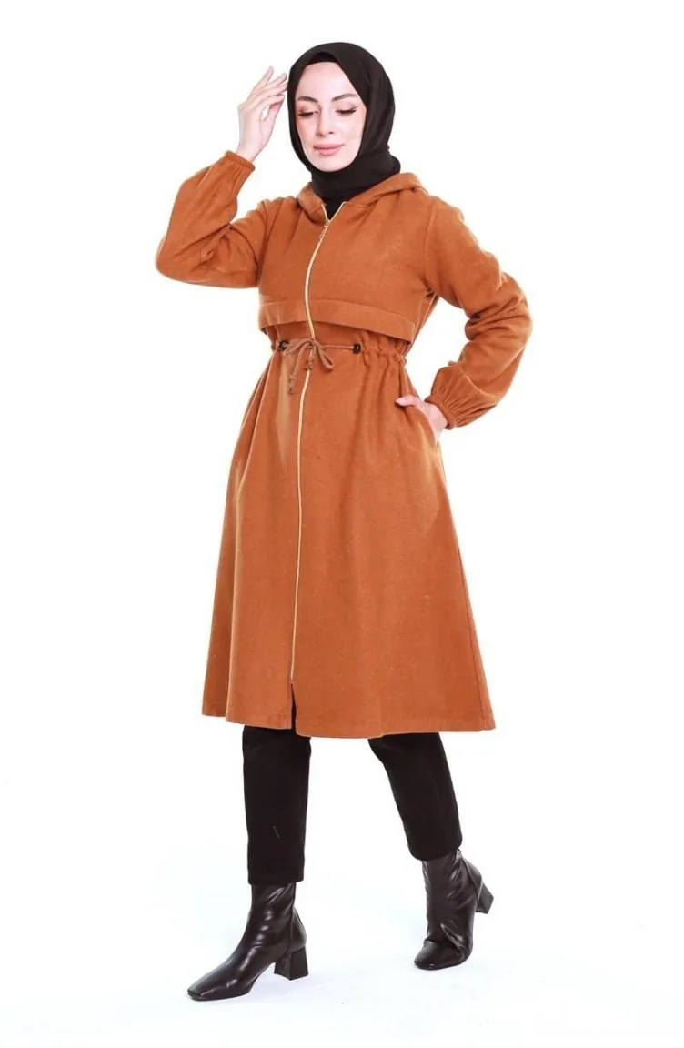 Manteau Cachemire Sport A Lacets 05033-06 Tabac 05033-06