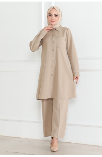 Zakgedetailleerd Dubbelpak 1080-02 Beige 1080-02