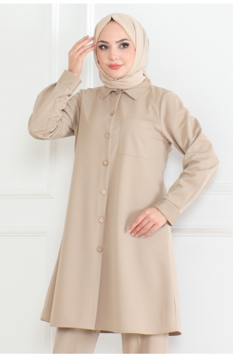 Zakgedetailleerd Dubbelpak 1080-02 Beige 1080-02
