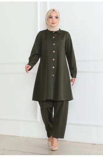 Costume Double Détail Poches 1080-03 Khaki 1080-03
