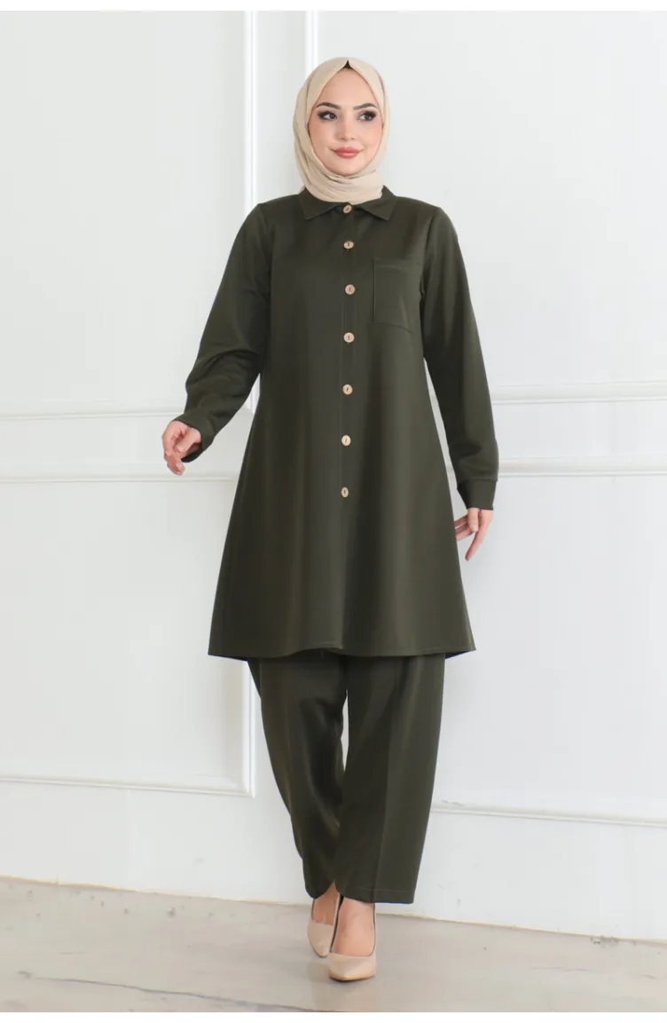 Costume Double Détail Poches 1080-03 Khaki 1080-03