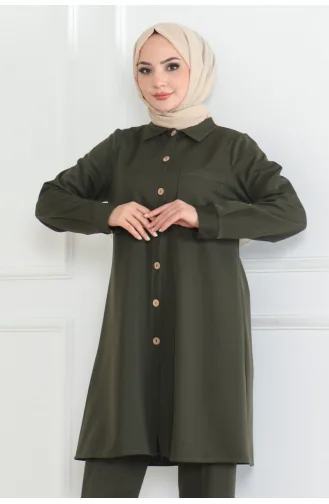 Costume Double Détail Poches 1080-03 Khaki 1080-03