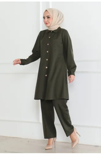 Costume Double Détail Poches 1080-03 Khaki 1080-03