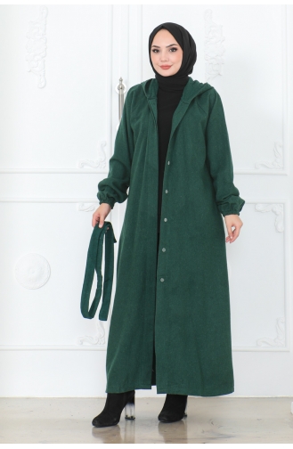 Hijab-Mantel Mit Gürtel 0502-06 Smaragdgrün 0502-06