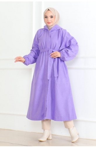 Belted Hijab Coat 0502-09 Lilac 0502-09