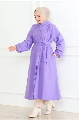 Kuşaklı Tesettür Kaban 0502-09 Lila