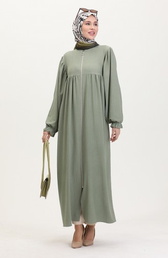 Robe Pleated Abaya 1052-07 Green 1052-07
