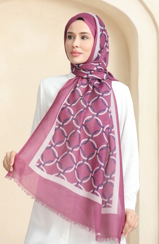 Châle Coton A Motifs Anneaux 90178-03 Prune 90178-03