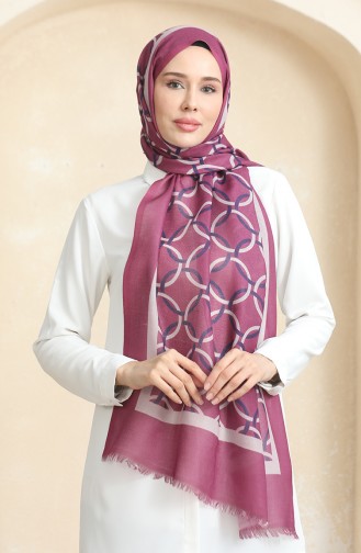 Châle Coton A Motifs Anneaux 90178-03 Prune 90178-03