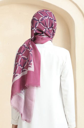 Châle Coton A Motifs Anneaux 90178-03 Prune 90178-03