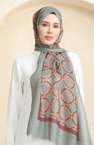 Ring Patterned Cotton Shawl 90178-11 Khaki 90178-11
