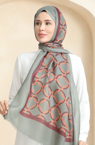 Ring Patterned Cotton Shawl 90178-11 Khaki 90178-11