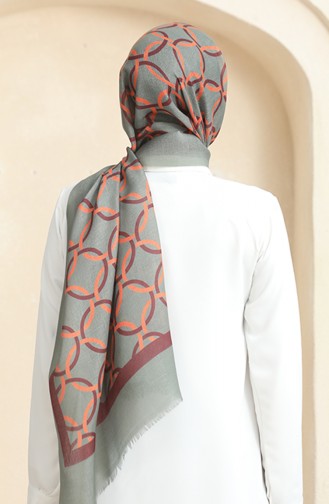Ring Patterned Cotton Shawl 90178-11 Khaki 90178-11