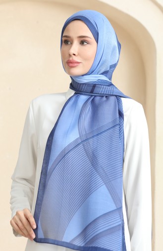 شال عنبري 70241-06 لون نيلي 70241-06