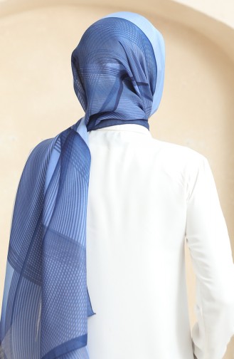شال عنبري 70241-06 لون نيلي 70241-06