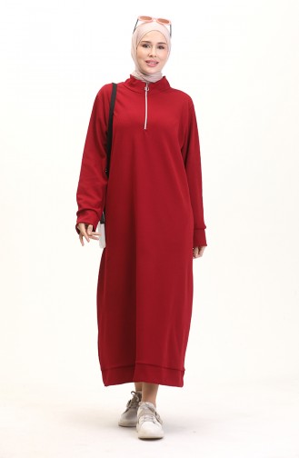 Robe De Sport A Col Roulé 0282-07 Rouge Claret 0282-07