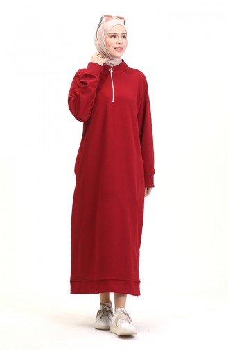 Robe De Sport A Col Roulé 0282-07 Rouge Claret 0282-07