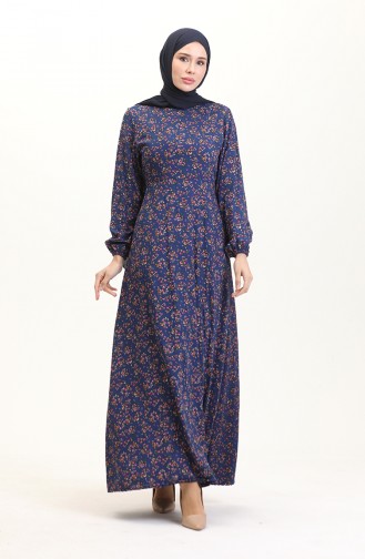 Robe Viscose Ajustée 0524-02 Bleu Marine 0524-02