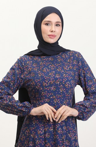 Robe Viscose Ajustée 0524-02 Bleu Marine 0524-02
