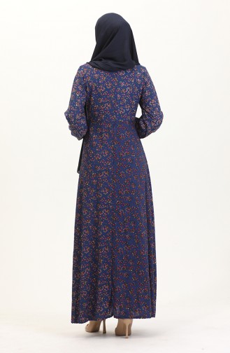 Robe Viscose Ajustée 0524-02 Bleu Marine 0524-02