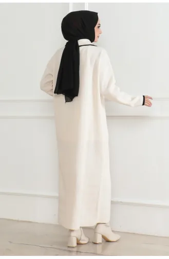 Robe Tricot Détail Boutons 254-01 Ecru 254-01