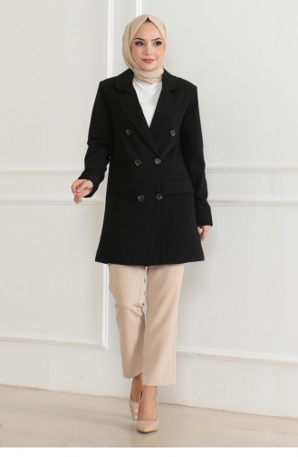Veste Blazer Rayée Classique Noir 6110 15306