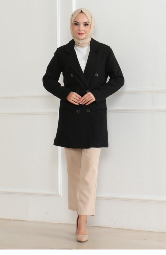 Veste Blazer Rayée Classique Noir 6110 15306