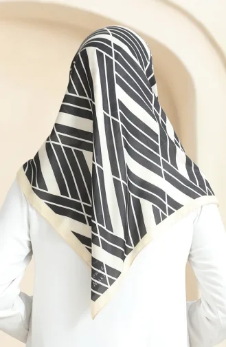 Echarpe Coton Doux 19093-02 Noir Beige 19093-02