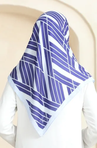 Soft Cotton Scarf 19093-03 Navy Blue Cream 19093-03