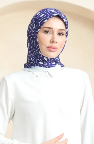 Zachte Katoenen Sjaal 19094-04 Marineblauw Crème 19094-04