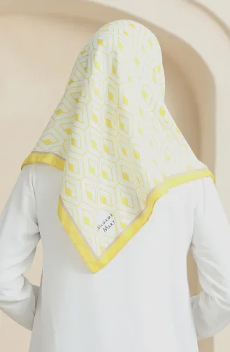 Soft Pamuk Eşarp 19094-09 Beyaz Sarı