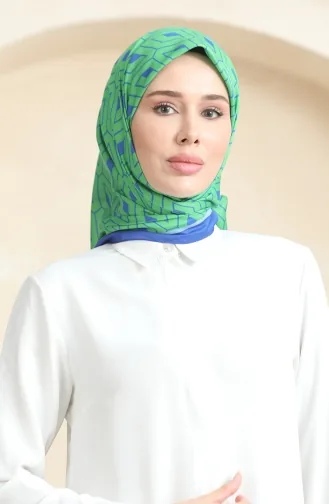 Zachte Katoenen Sjaal 19094-23 Groene Saks 19094-23