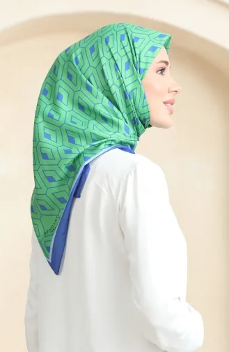 Zachte Katoenen Sjaal 19094-23 Groene Saks 19094-23