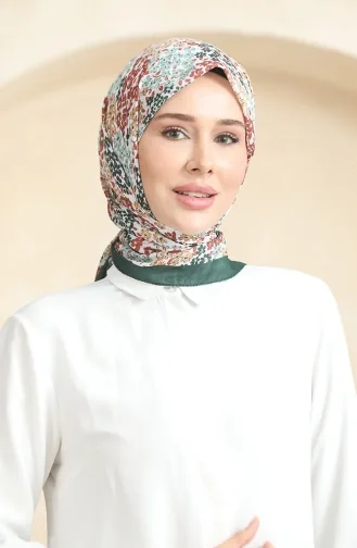 Patterned Soft Scarf 70260-03 Emerald Green Almond Green 70260-03