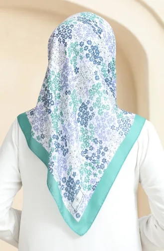 Desenli Soft Eşarp 70260-04 Çağla Yeşili Leylak Rengi