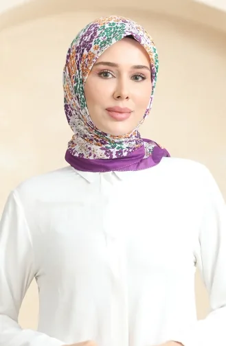 Zachte Sjaal Met Patroon 70260-09 Lilagroen 70260-09