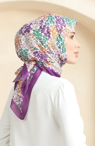 Zachte Sjaal Met Patroon 70260-09 Lilagroen 70260-09