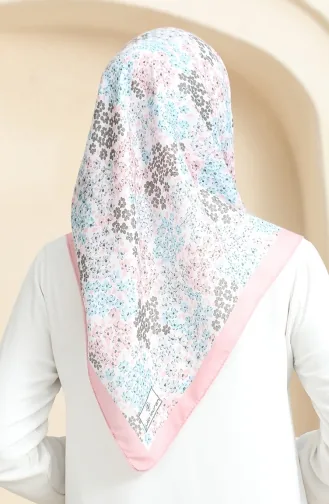 Zachte Sjaal Met Patroon 70260-11 Poederroze Blauw 70260-11