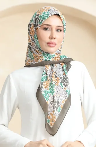 Zachte Sjaal Met Patroon 70260-15 Kakigroen 70260-15