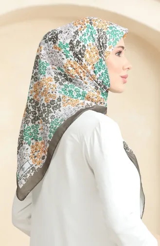 Zachte Sjaal Met Patroon 70260-15 Kakigroen 70260-15