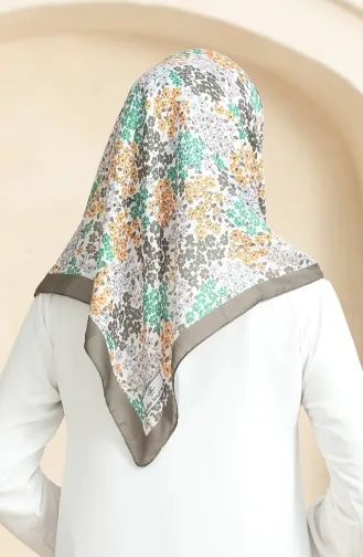 Zachte Sjaal Met Patroon 70260-15 Kakigroen 70260-15