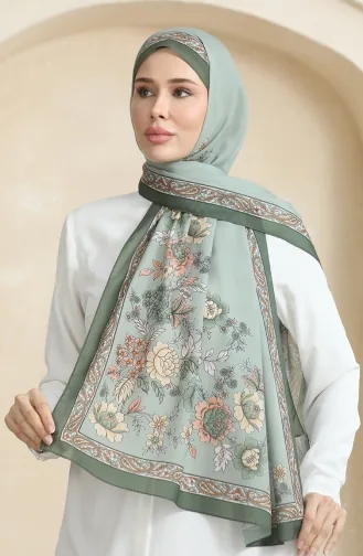 شال سوفت منقوش 70271-08 أخضر عسكري 70271-08
