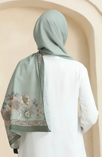 شال سوفت منقوش 70271-08 أخضر عسكري 70271-08